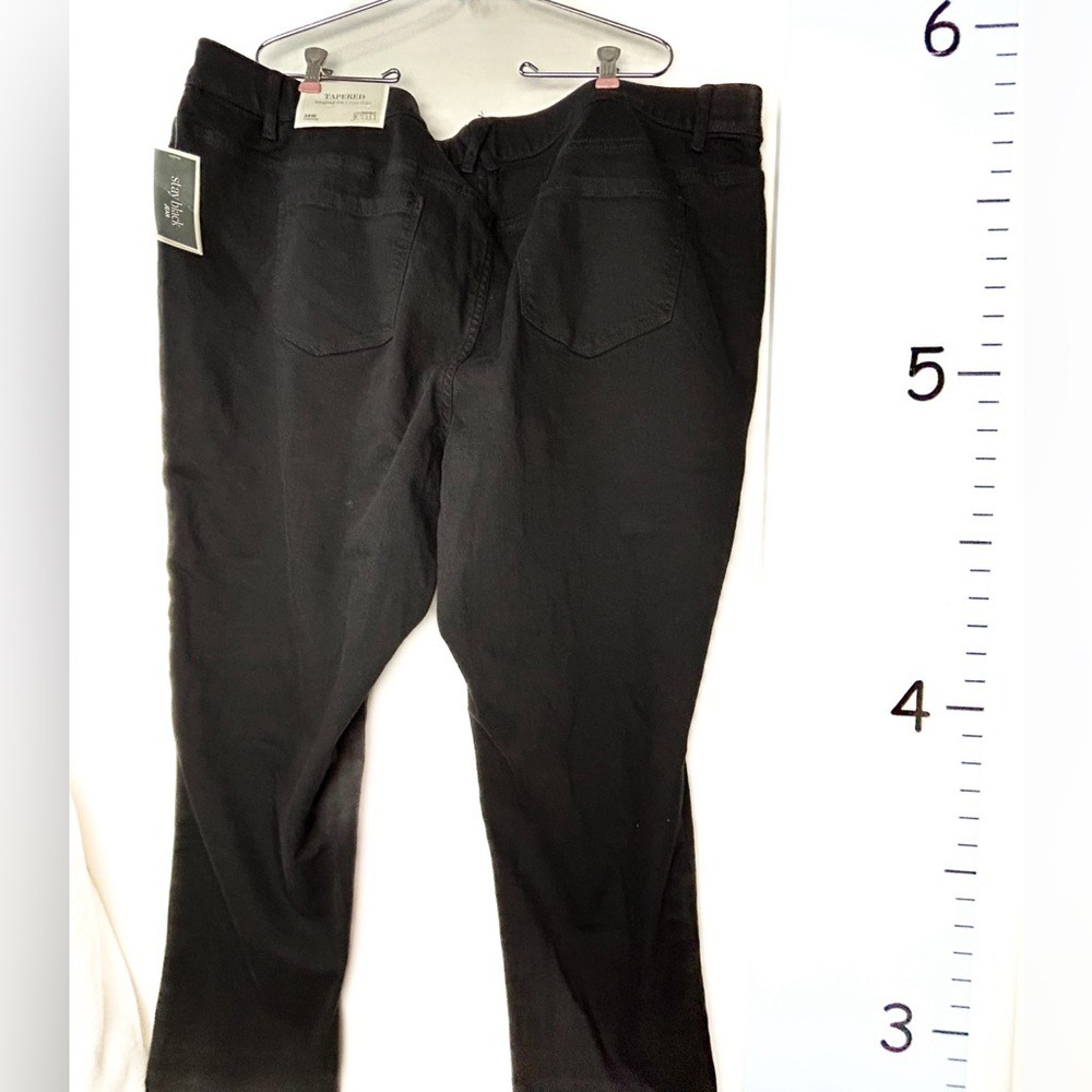 CJ Banks Signature Slimming‎ Tapered Mid Rise Black Jeans 24W NWT